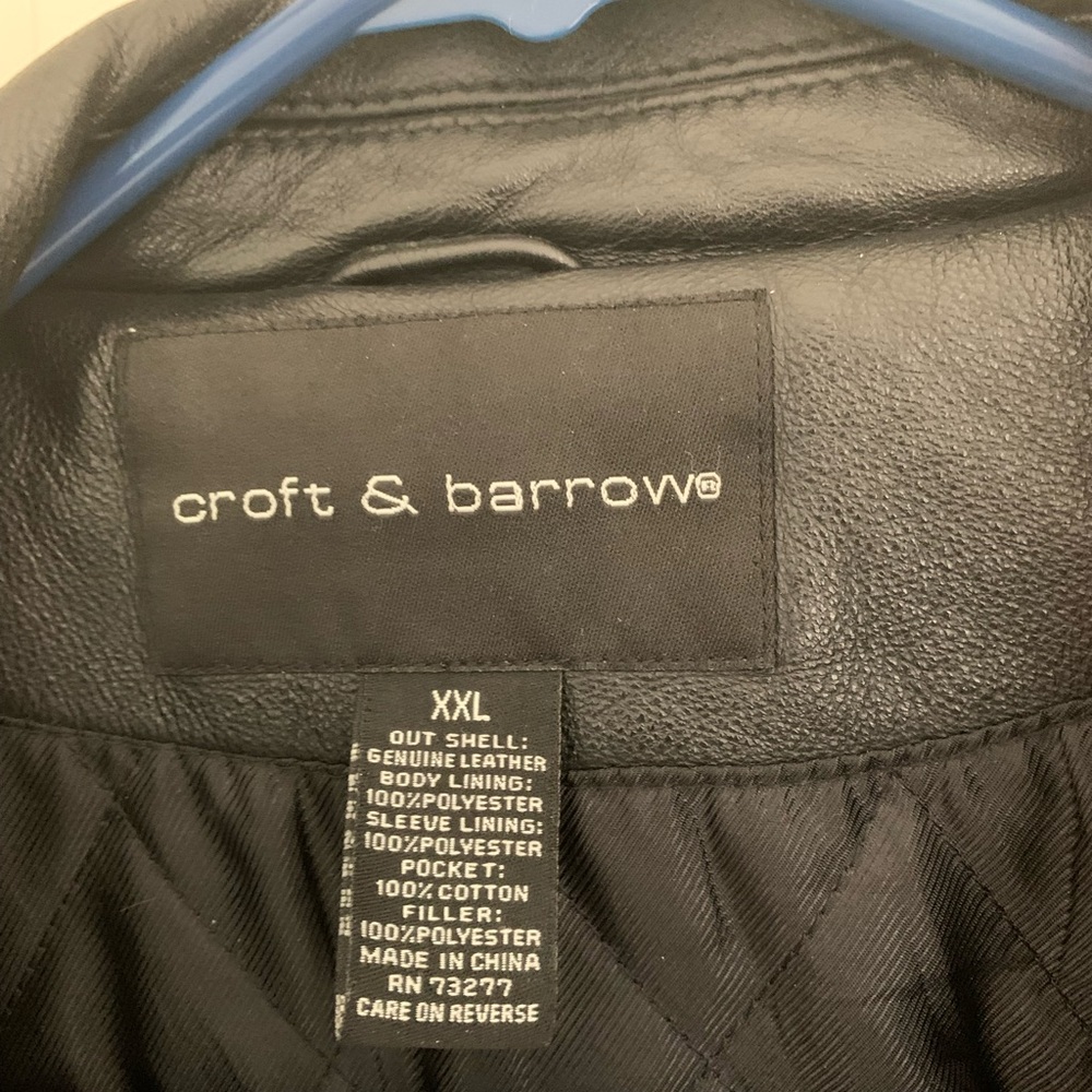 Men’s Croft and Barrow Leather Bomber Jacket!